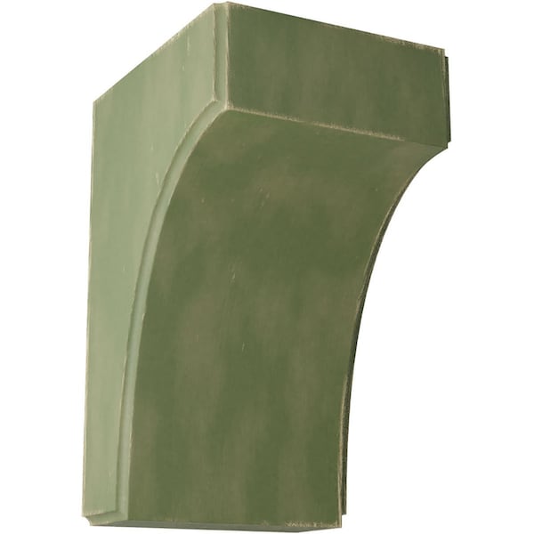 Ekena Millwork 3 1/2"W x 4"D x 6"H Clarksville Wood Vintage Decor Bracket, Restoration Green BKTWD04X04X06CVGR - main